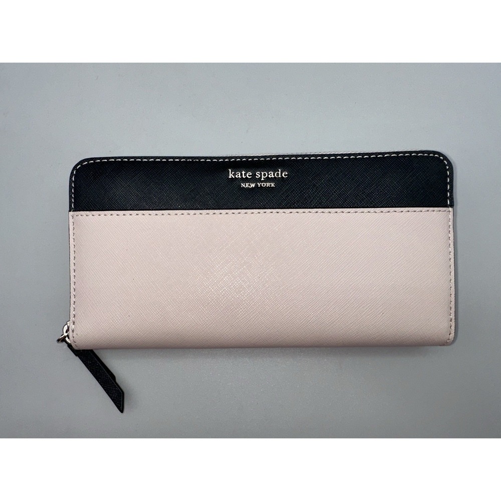Kate Spade NWT Cameron Large Continental Wallet Warm Beige Black